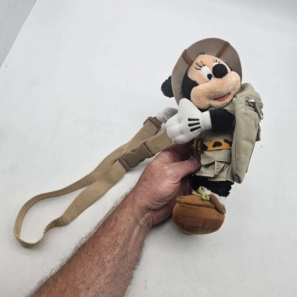Disney Minnie Mouse Safari Waist Pack Khaki Tan Fanny Pack Belt Bag Plush Kids